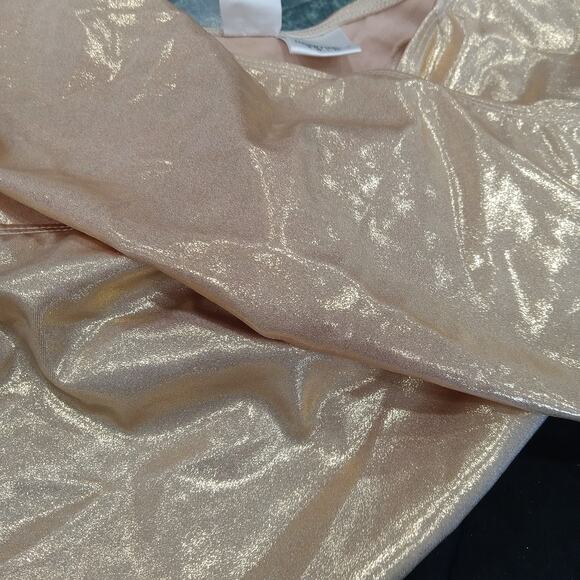 Roaman's Swimsuit Plus Size 3x 24W Gold and Black Attached Brief Full Coverage - Picture 6 of 12